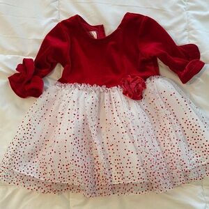 Elegant Red and White Kids Formal Dress